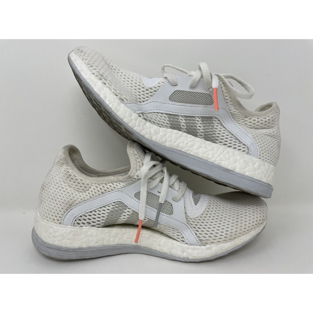 Adidas Pureboost X Womens Running Athletic Sneakers Size 8, White Gray